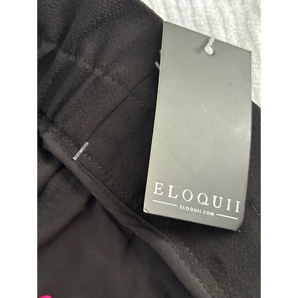 Eloquii black wide leg ankle length Pants with belted paper bag waist Sz 16 NWT - Picture 7 of 14